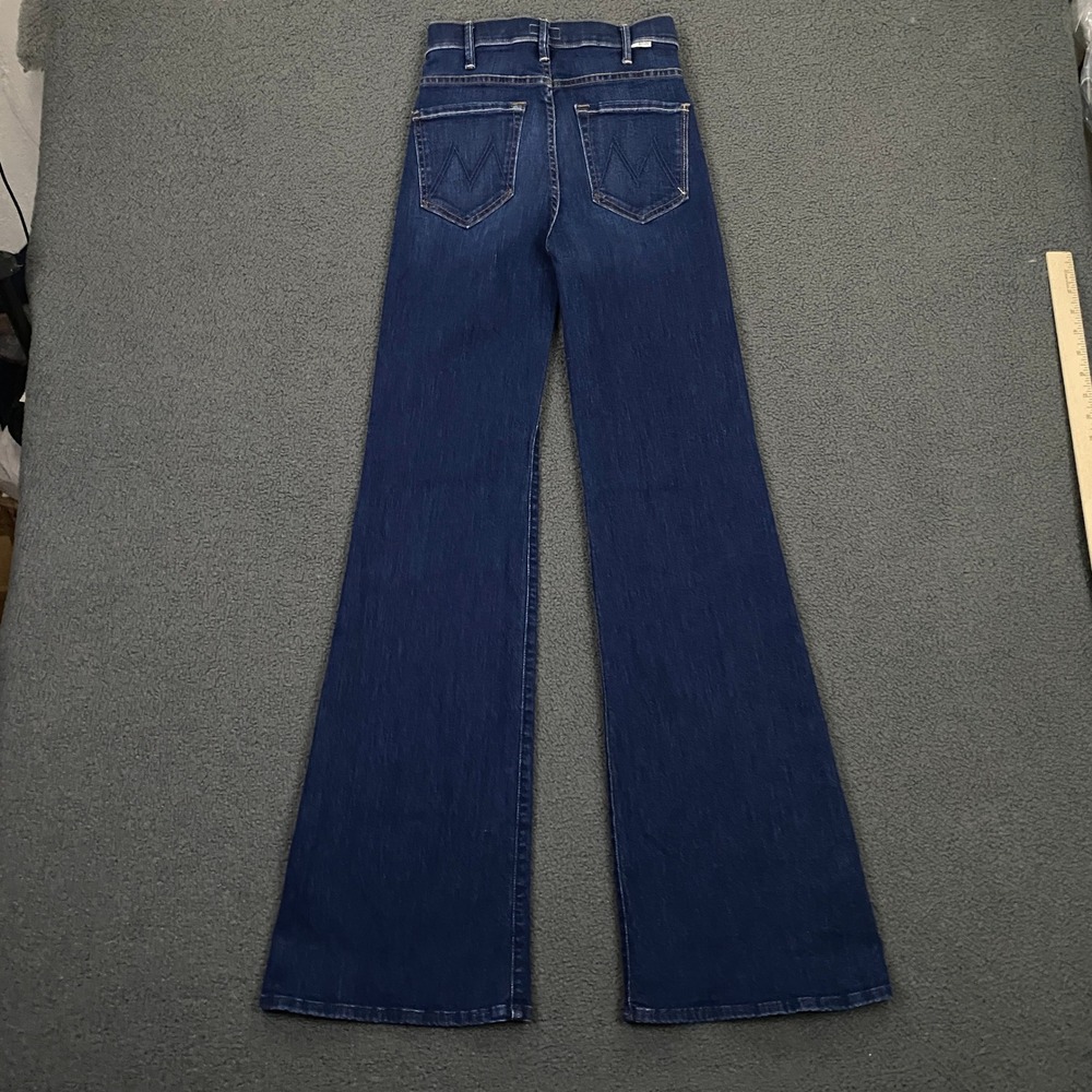 Mother Hustler Roller Sneak Jeans size 24 Blue Stretch Denim Wide Leg Flare - Picture 10 of 12